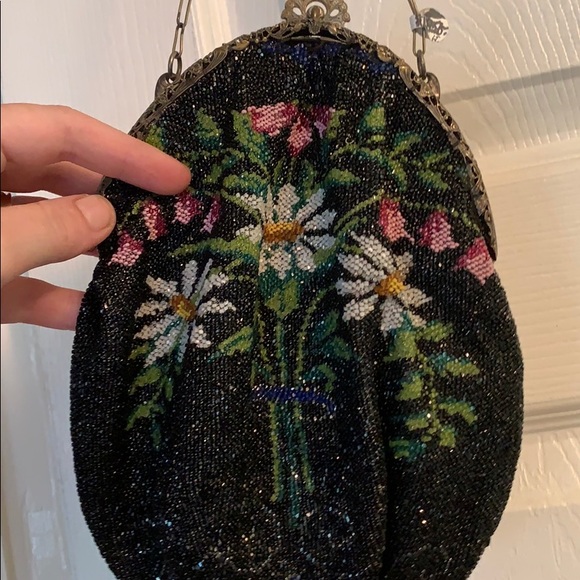 Bags French Vintage Hand Beaded Flower Bag Poshmark